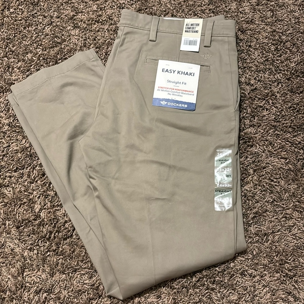 Men’s Straight fit, Khaki, Stretch, Dress pant